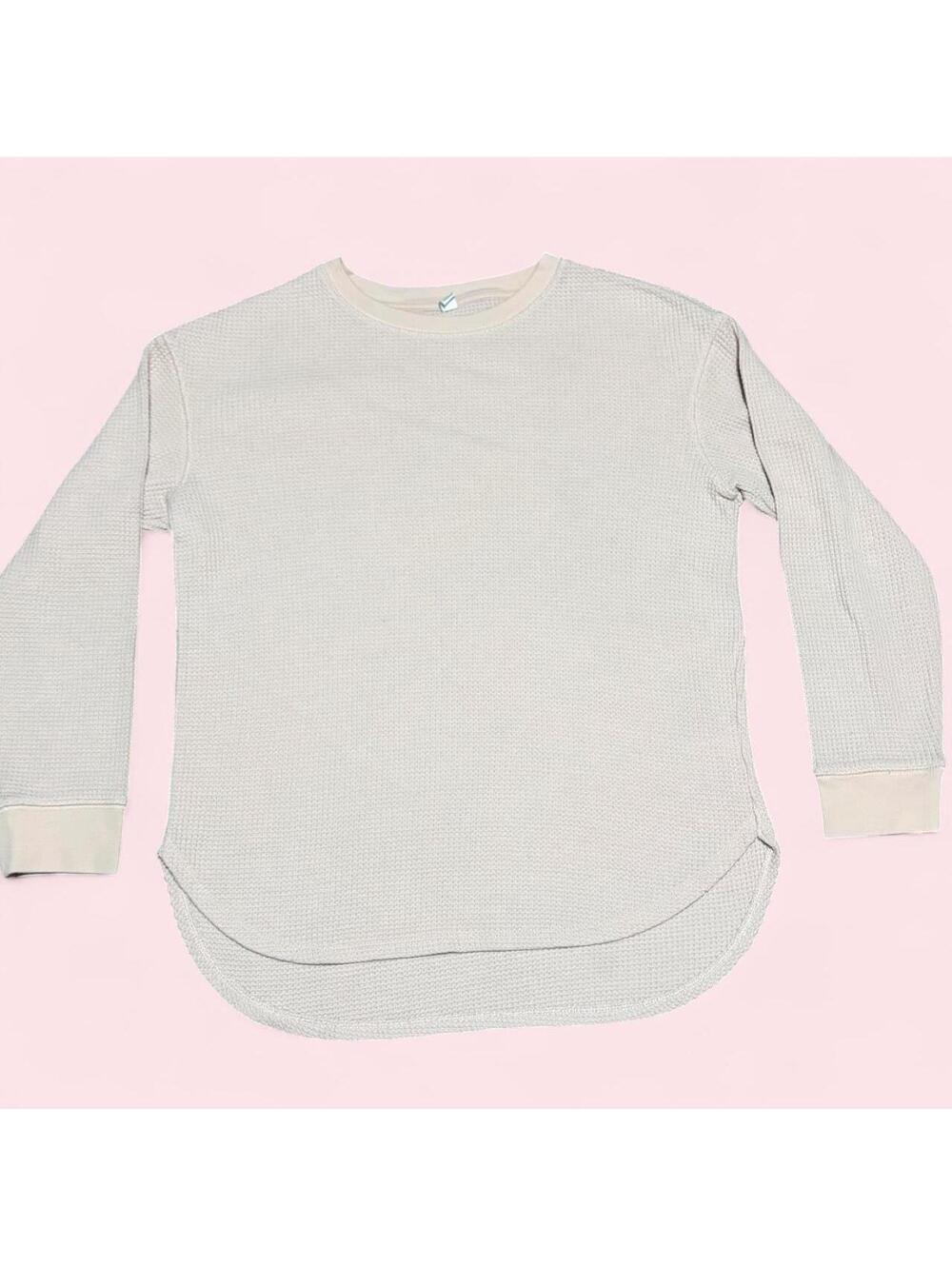 Thermal Waffle Knit Long Sleeve Top — Size 9-10 - 0439